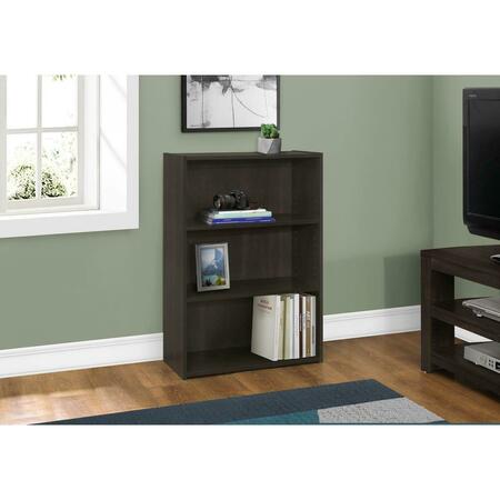 DAPHNES DINNETTE 36 in. Bookcase with 3 Shelves - Cappuccino DA3593407